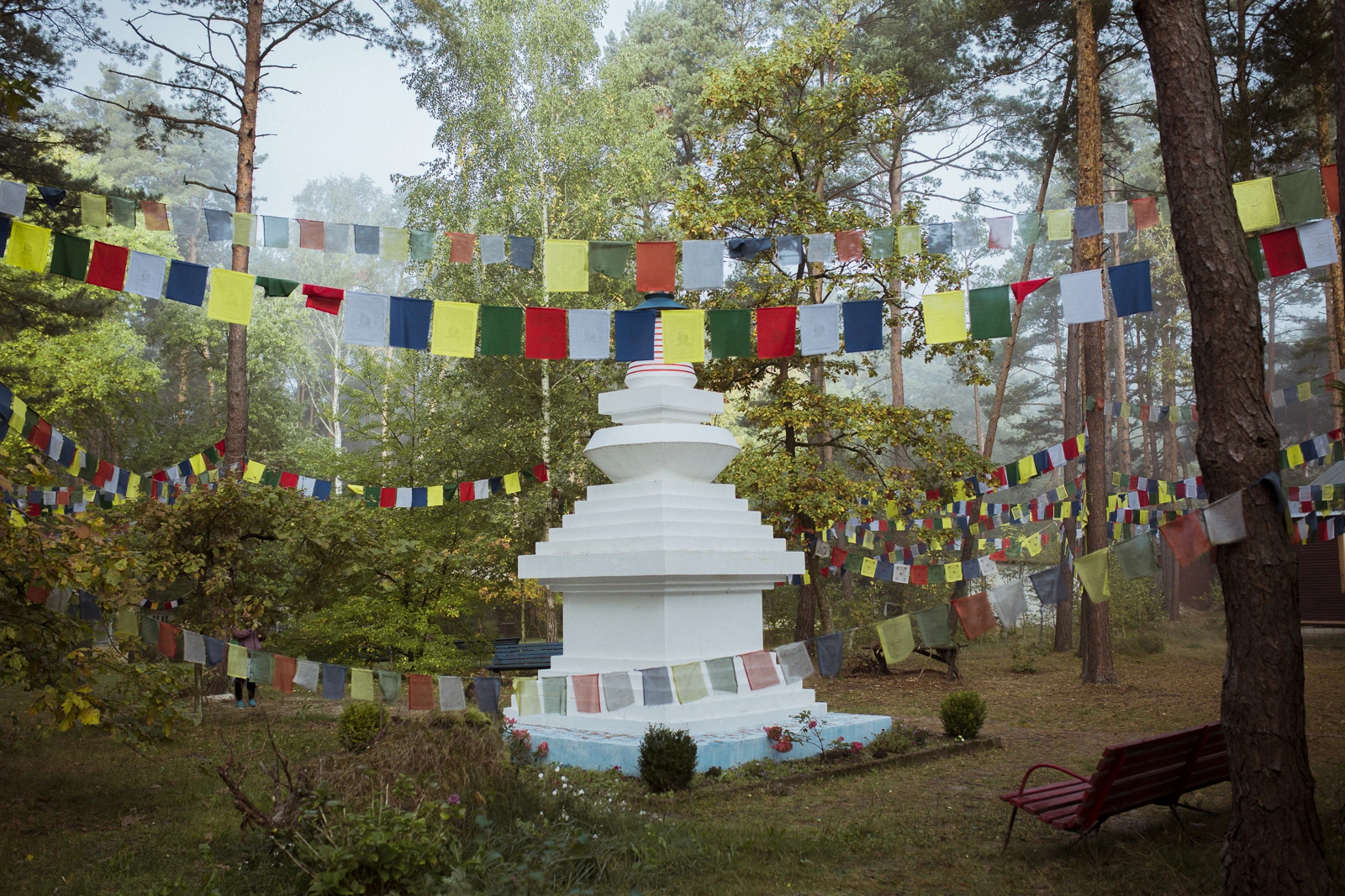 Buddhist Stupa at the center